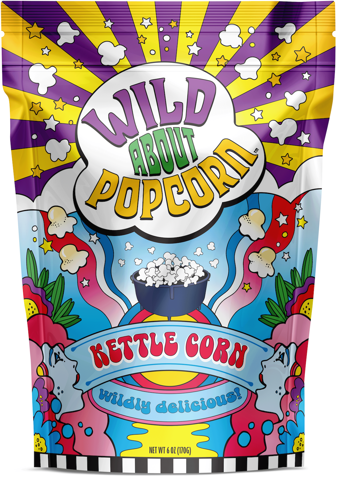 Wild About Popcorn Kettle Corn Flavor Popcorn Bag Front