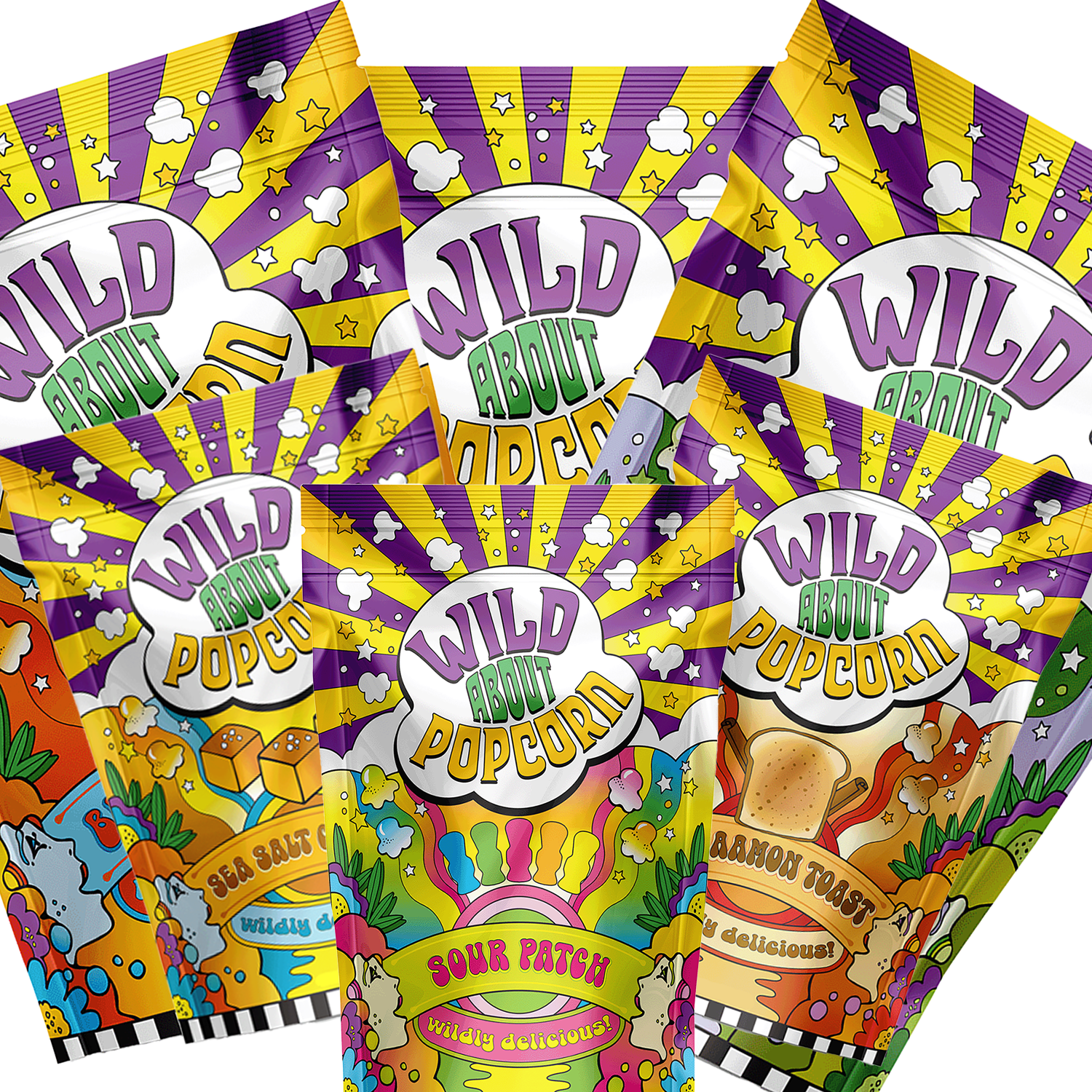 Wild About Popcorn Pick 6 Popcorn Flavors Sample Pack