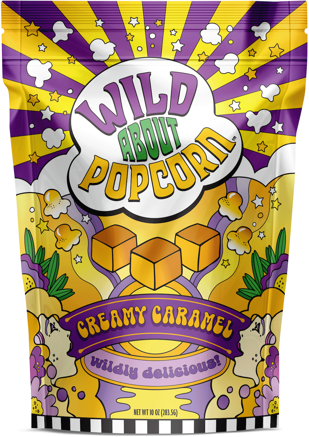 Wild About Popcorn Creamy Caramel Flavor Popcorn Bag Front