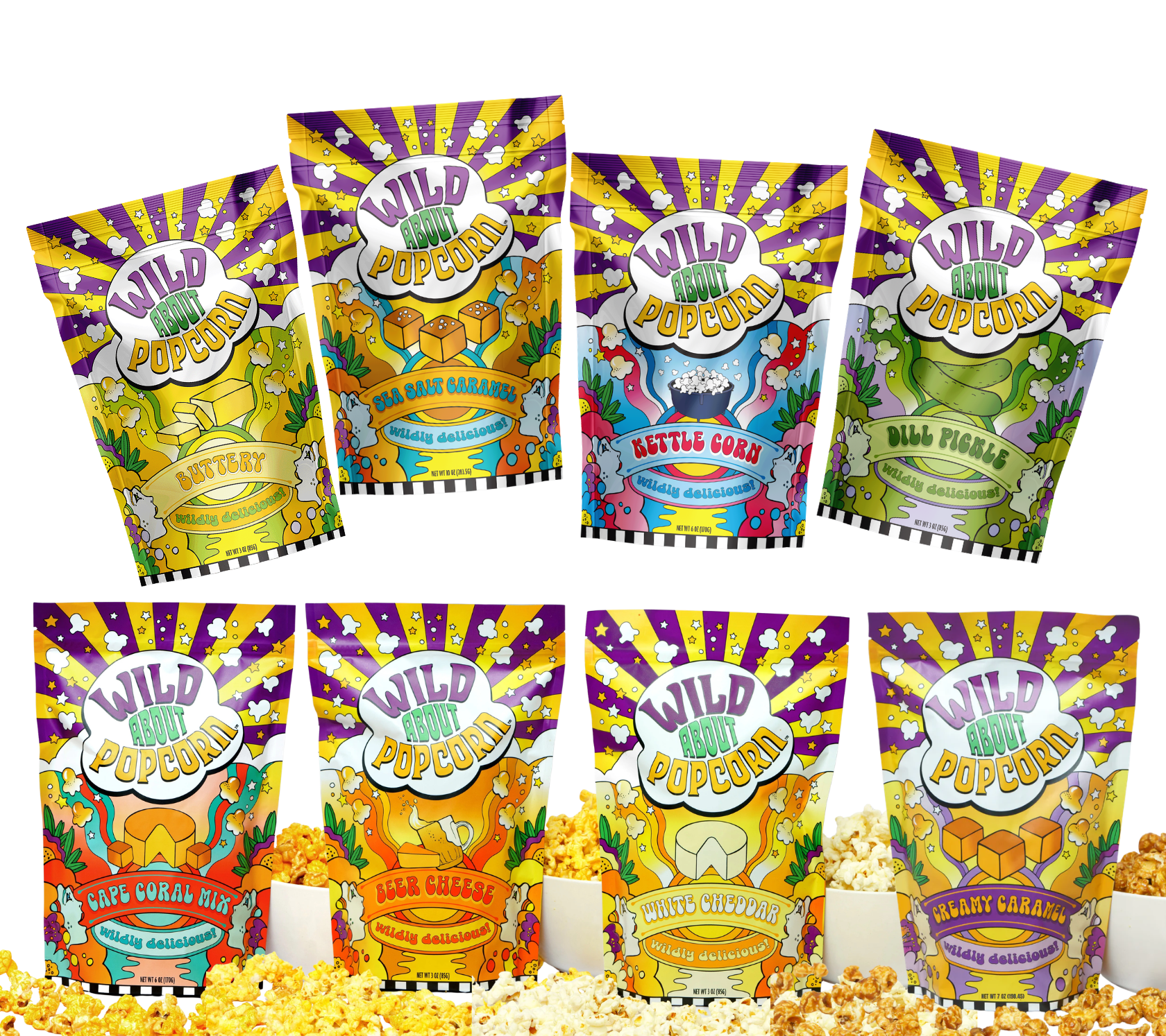 Office Popcorn Snack Box – 8 Gourmet Flavors