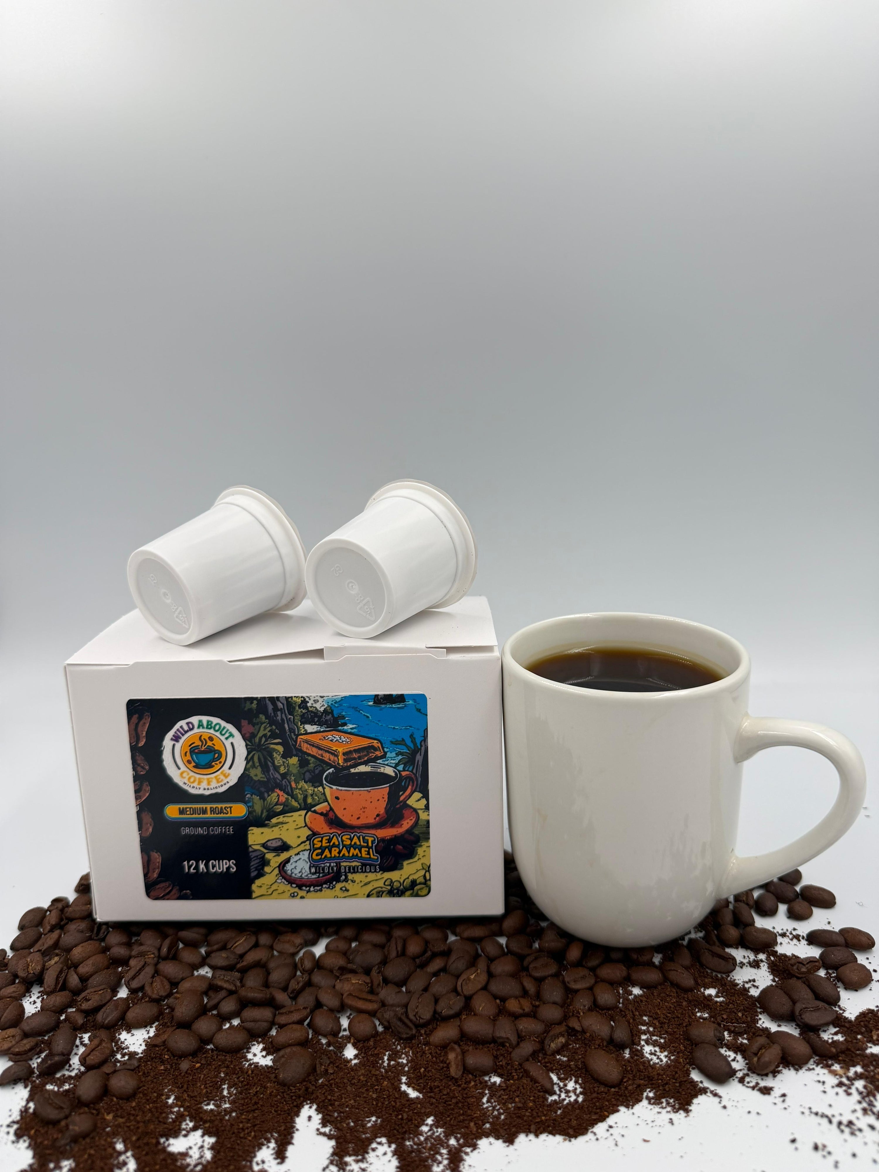 Sea Salt Caramel Coffee – Flavored Medium Roast K Cups | Wild About Coffee