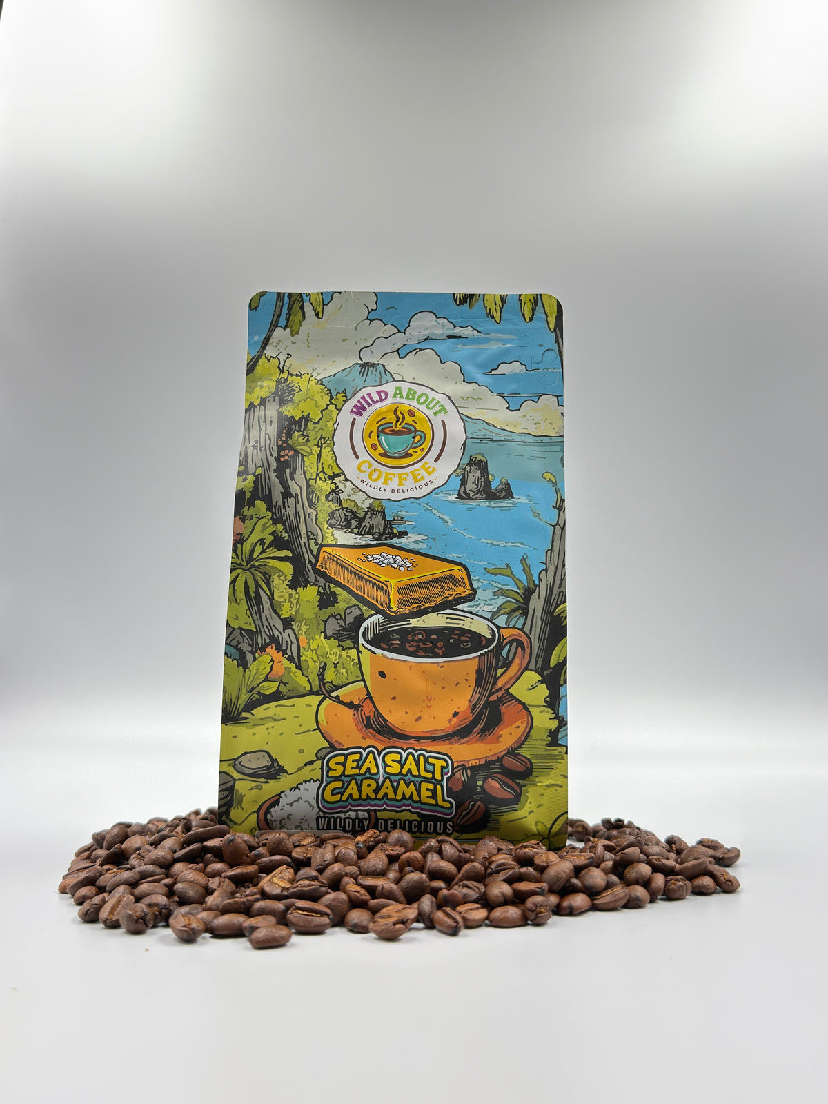 Sea Salt Caramel Whole Beam Coffee – Flavored Medium Roast