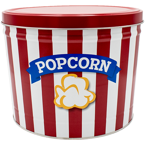 Gourmet Flavored Popcorn Tin 2 Gallon Blue Ribbon