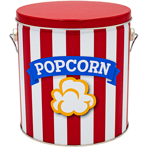 Gourmet Flavored Popcorn Tin 1 Gallon Blue Ribbon