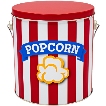 Gourmet Flavored Popcorn Tin 1 Gallon Blue Ribbon