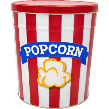 Gourmet Flavored Popcorn Tin 3.5 Gallon Blue Ribbon